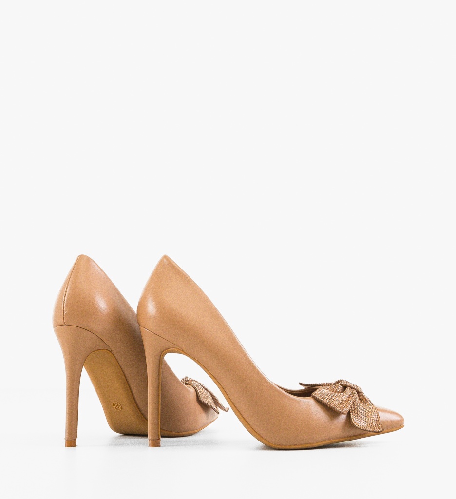 Pantofi cu Toc Bird Nude | Eleganță Maximă - imagine 3
