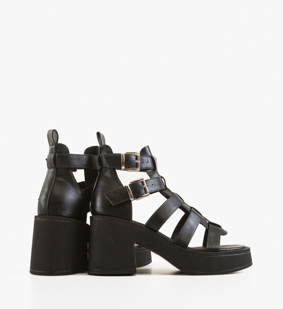 Sandale Toc Jonty Negre Elegante - imagine 3