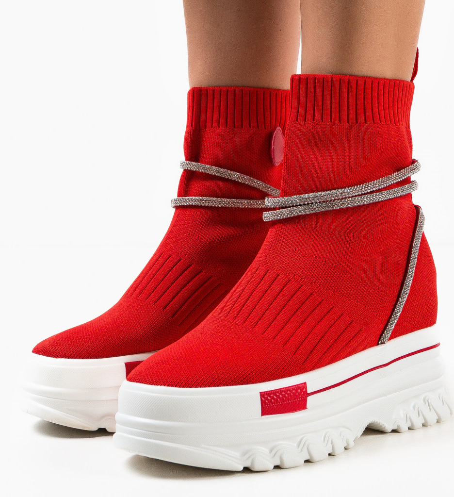 Sneakers Dama Rosii - Confort si Stil Urban - imagine 2