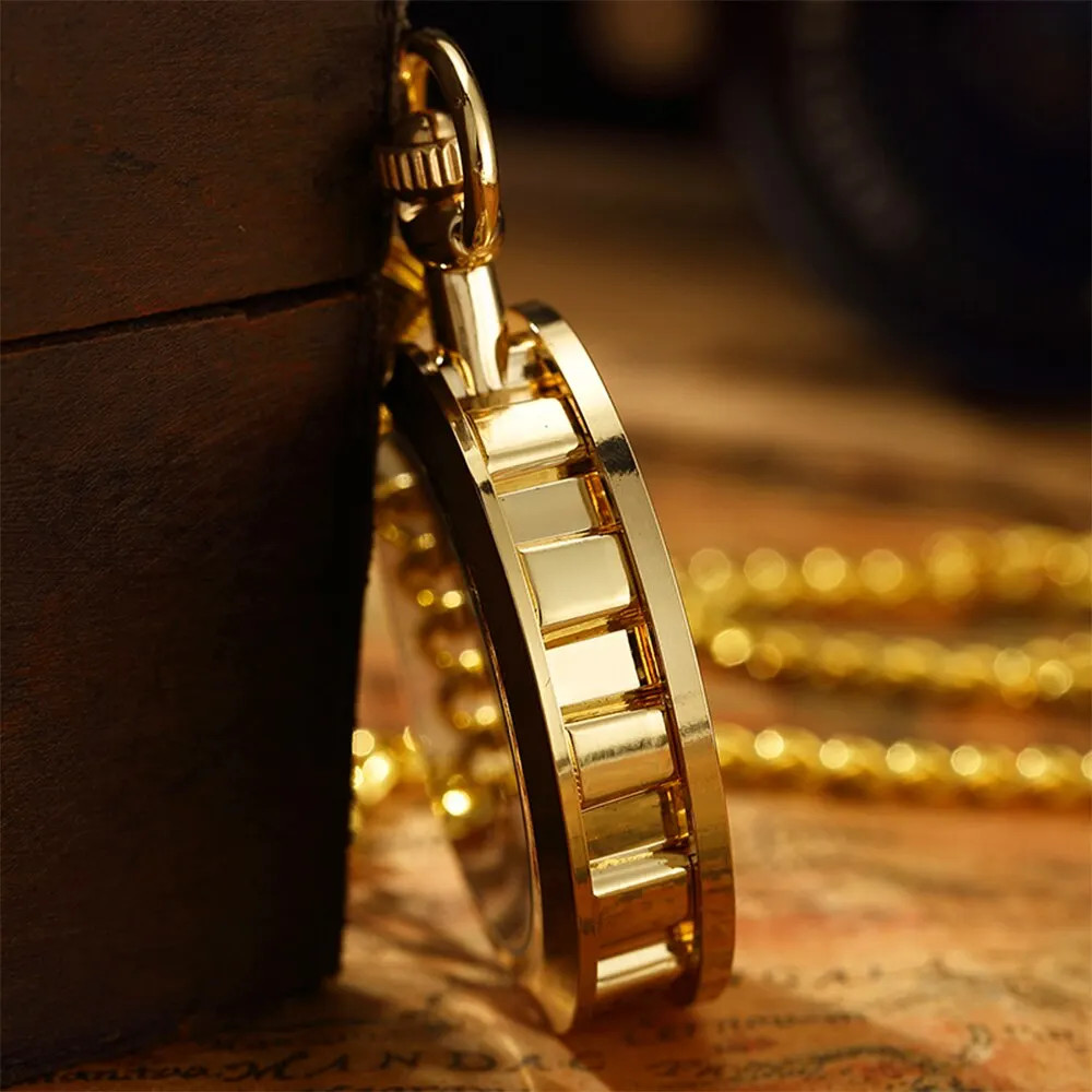 Ceas de buzunar Delis CS1712 Retro Vintage, mecanic - imagine 3