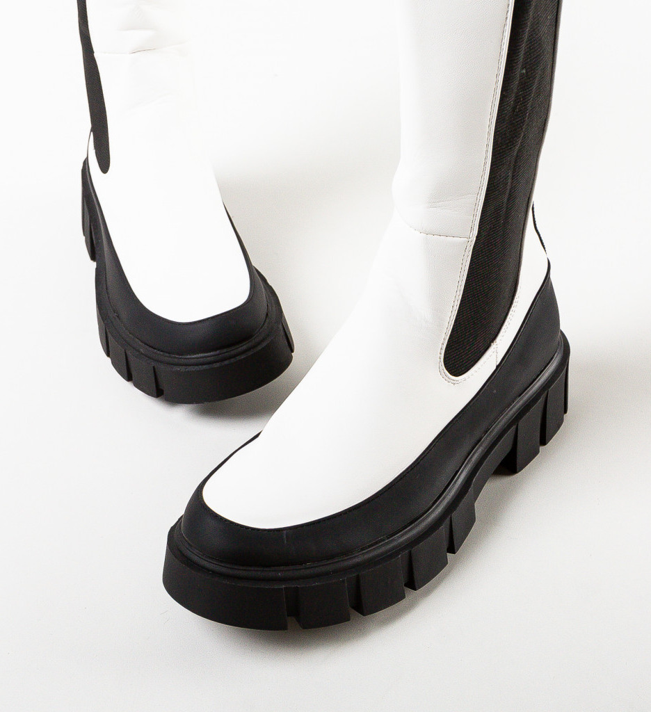 Cizme Dama Caoimhe Albe | Eleganță și Stil - imagine 3