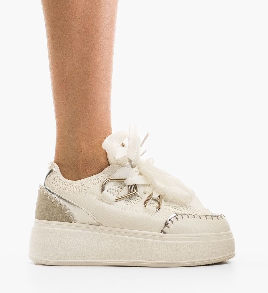 Sneakers Dama Verana Argintii | Stil & Confort - imagine 4