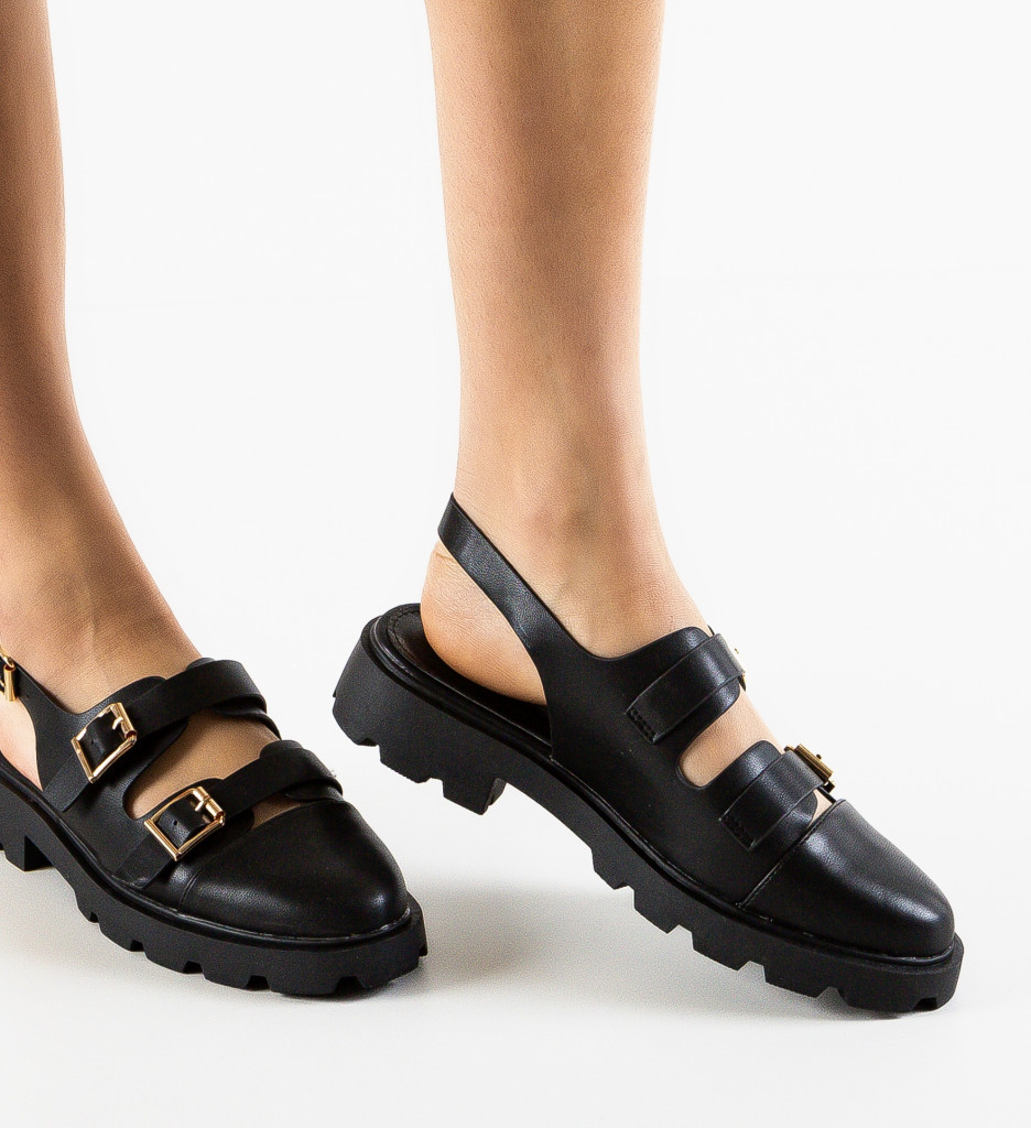 Pantofi Casual Dama Moldavit Negri | Confort Zilnic - imagine 2
