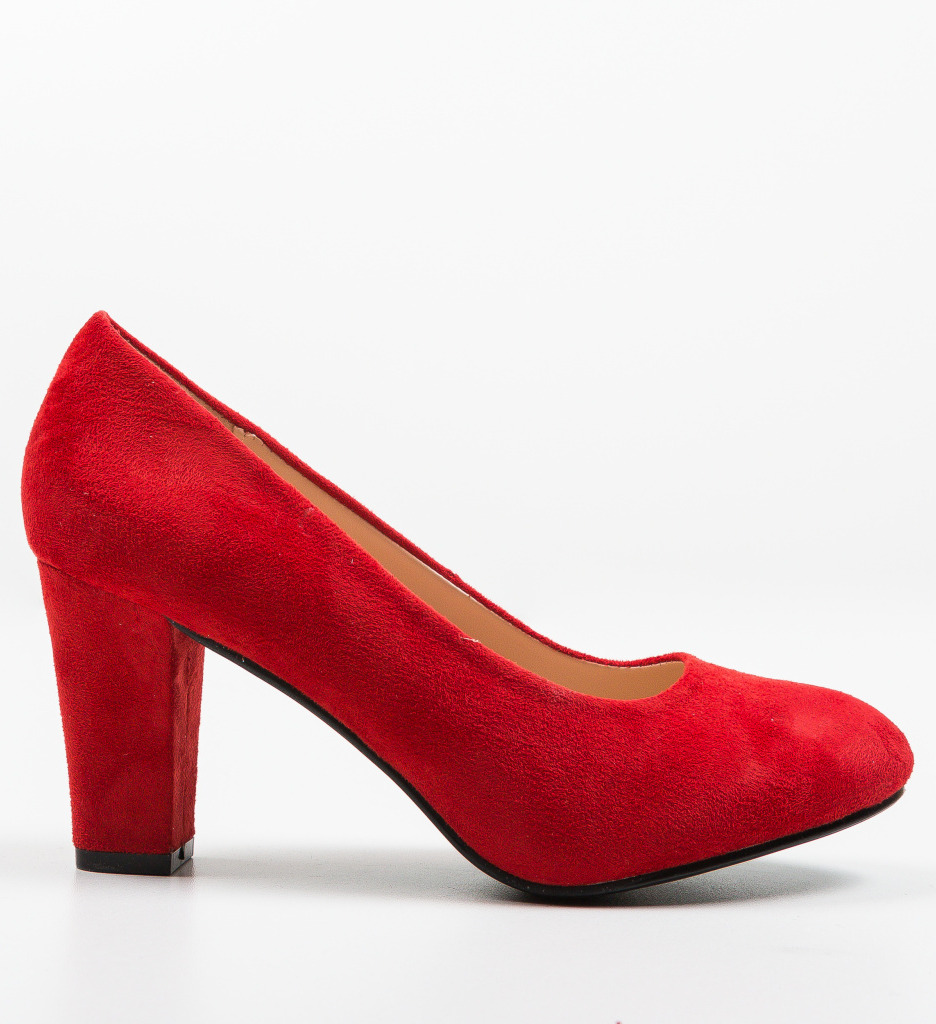 Pantofi Esoum Rosii cu Toc Eleganți - imagine 4