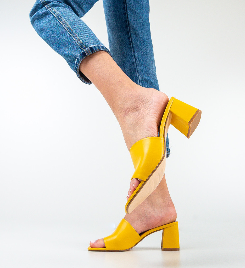 Saboti Galbeni Platforma | Stil si Confort - imagine 3