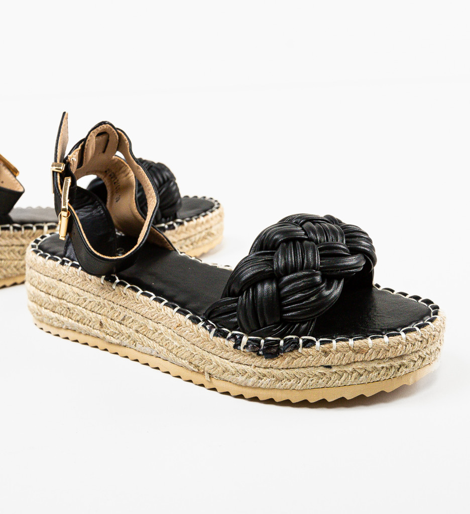 Sandale Dama Anaheim Negre cu Toc Elegant - imagine 5