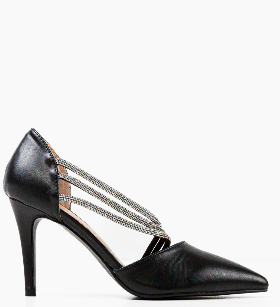 Pantofi dama Pratima Negri eleganți cu toc - imagine 5