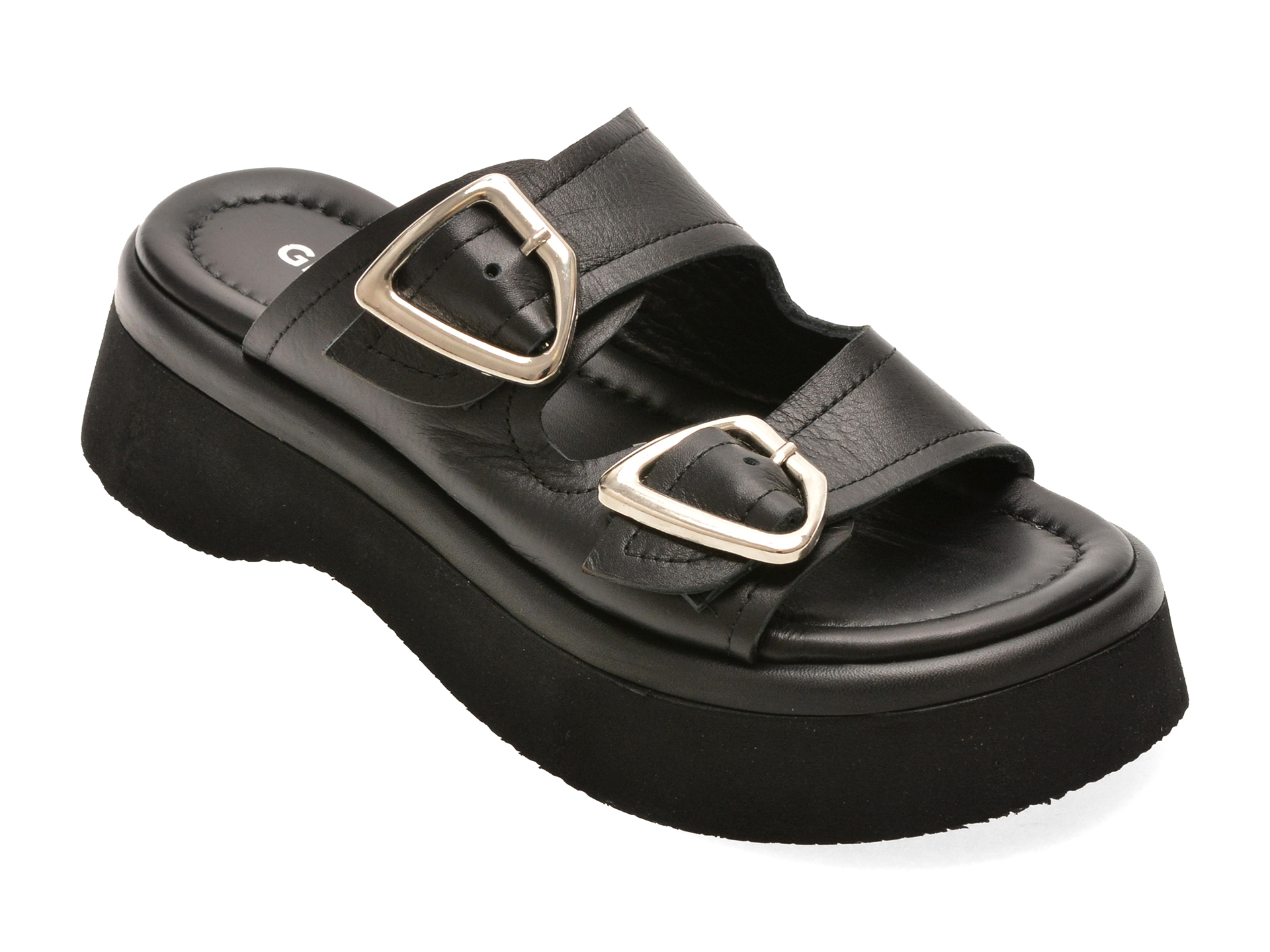 Papuci GRYXX Negri din Piele Naturală