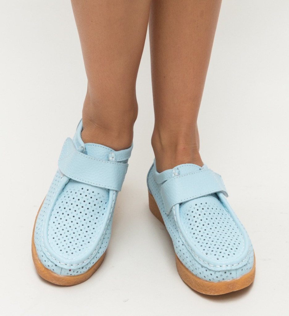 Mocasini Dambo Albastri Casual - Confort Zilnic - imagine 2