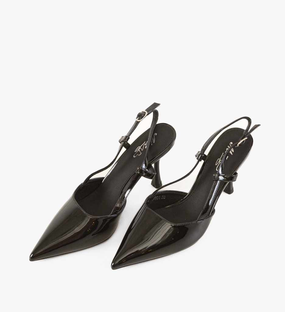 Pantofi Ohca Negri Eleganți cu Toc - imagine 5