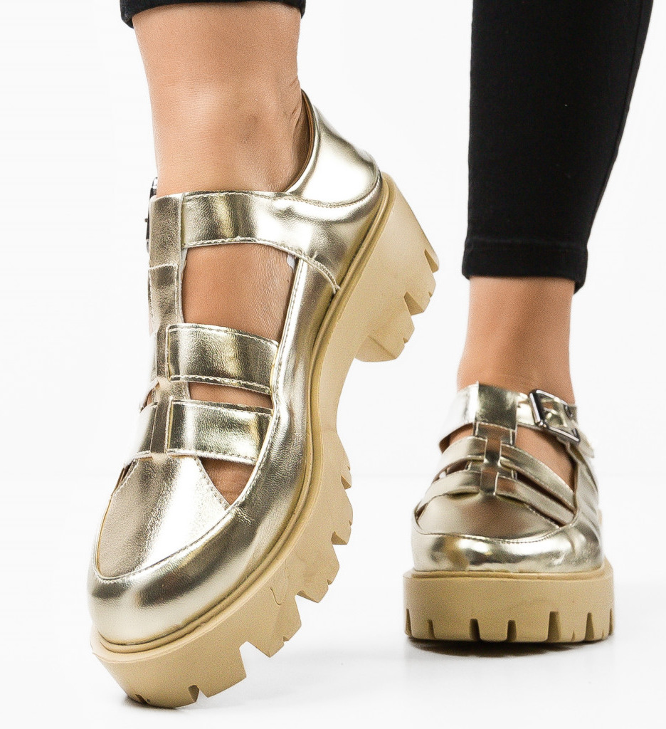 Pantofi Casual Aurii | Stil Unic Asigurat - imagine 2