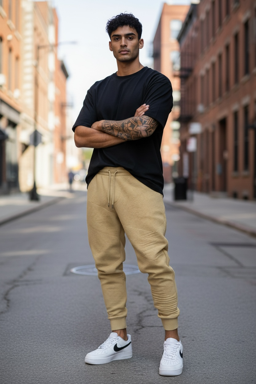 Pantaloni Trening Cargo Maro Conici K041
