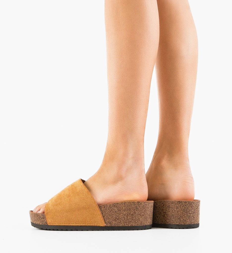 Sandale Papuci Tapan Camel - Eleganță Casual - imagine 2