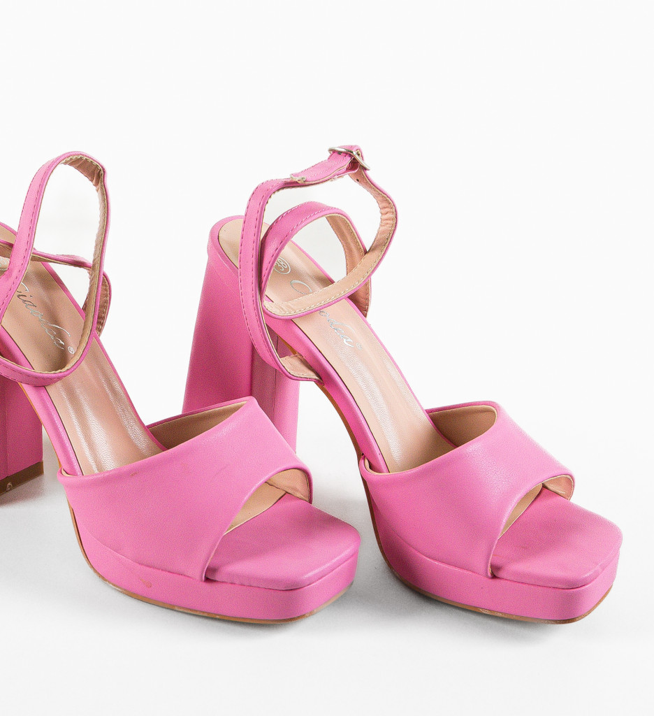 Sandale Johnna Roz Elegante cu Toc - imagine 6