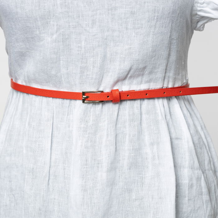 Curea roșie subțire Shopika | Accesoriu elegant - imagine 1