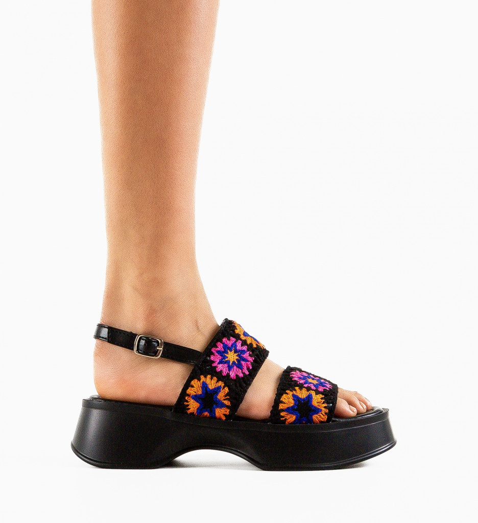 Sandale Dama Simba Negre cu Toc Elegant - imagine 10