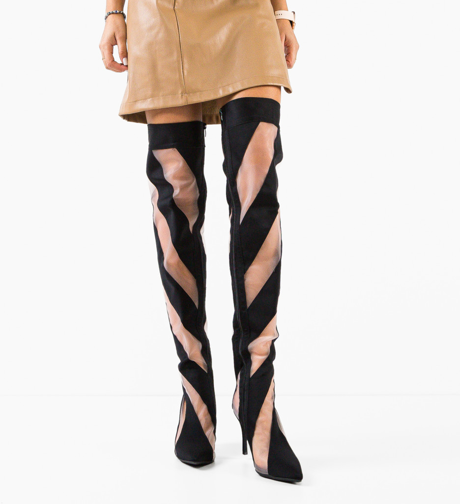 Cizme Dama Pete Negre - Stil Urban Modern - imagine 3