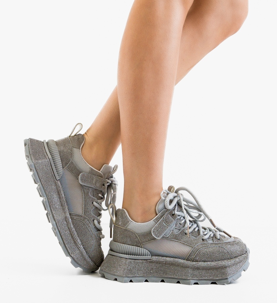 Sneakers Dama Kombat Gri - Stil și Confort - imagine 3