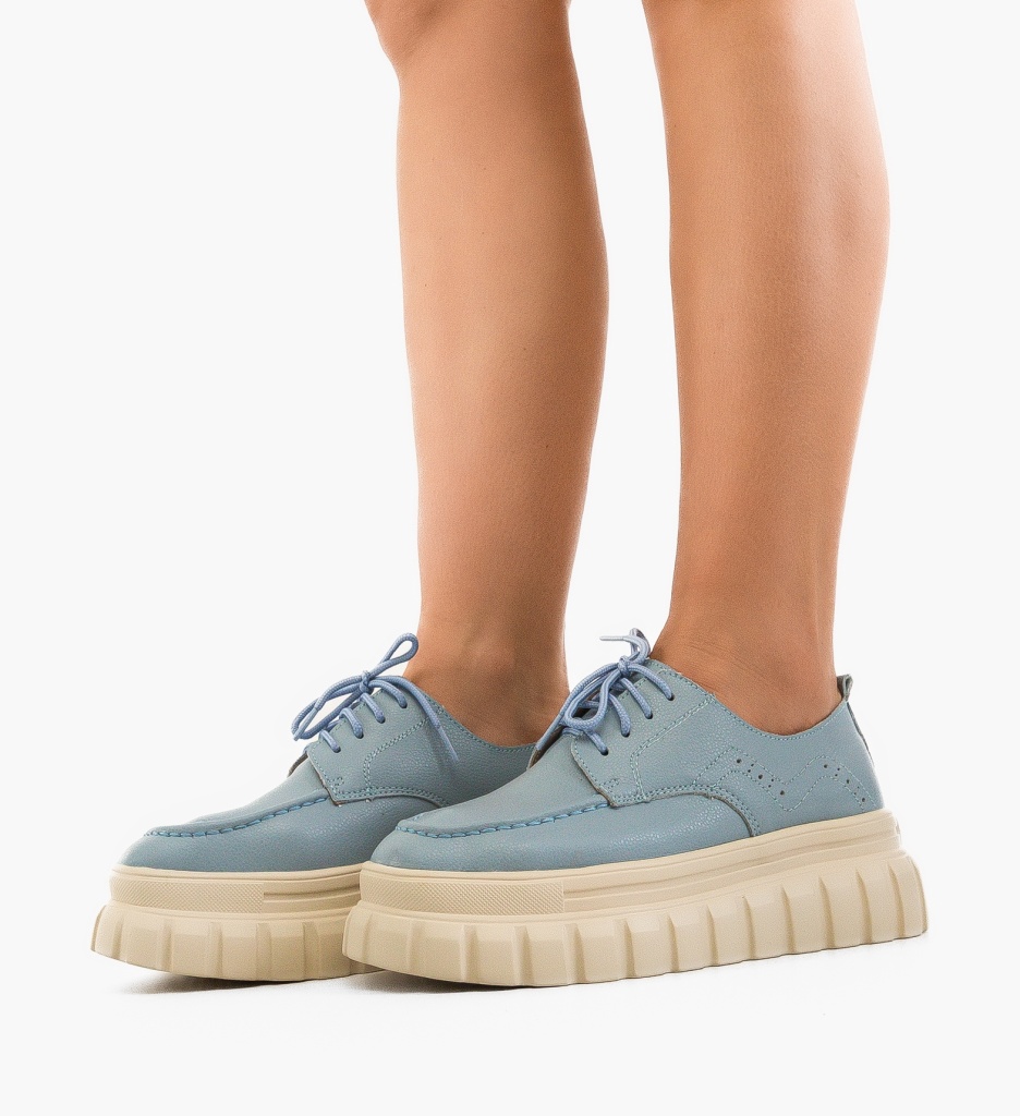 Pantofi Casual Loprem Albastri - Stil Urban - imagine 4