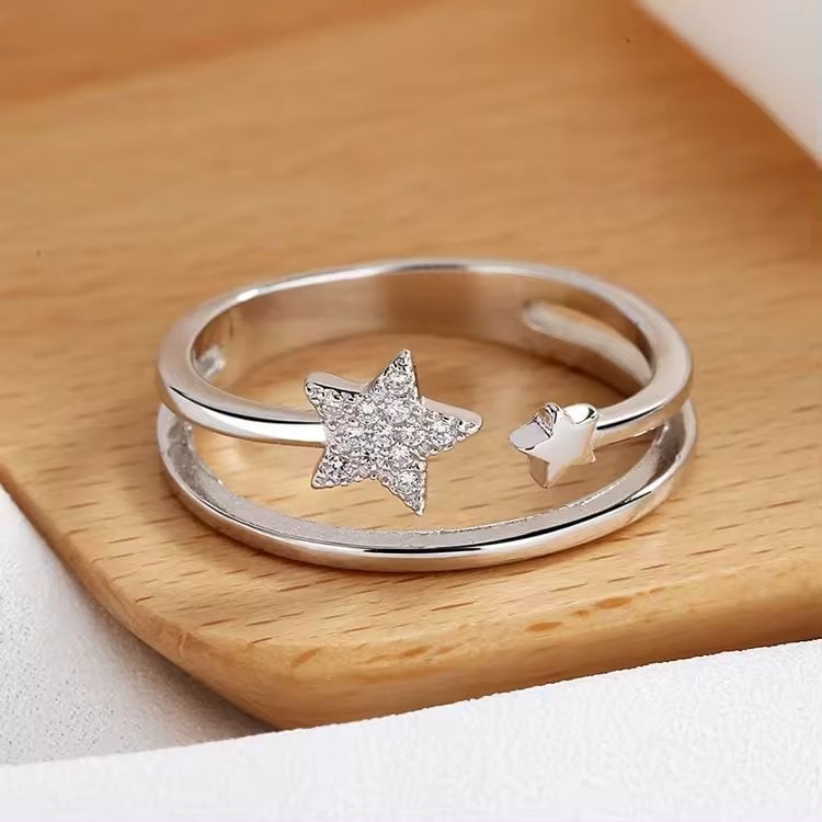 Inel Argint Delis cu Stelute Placat Rodiu - imagine 3