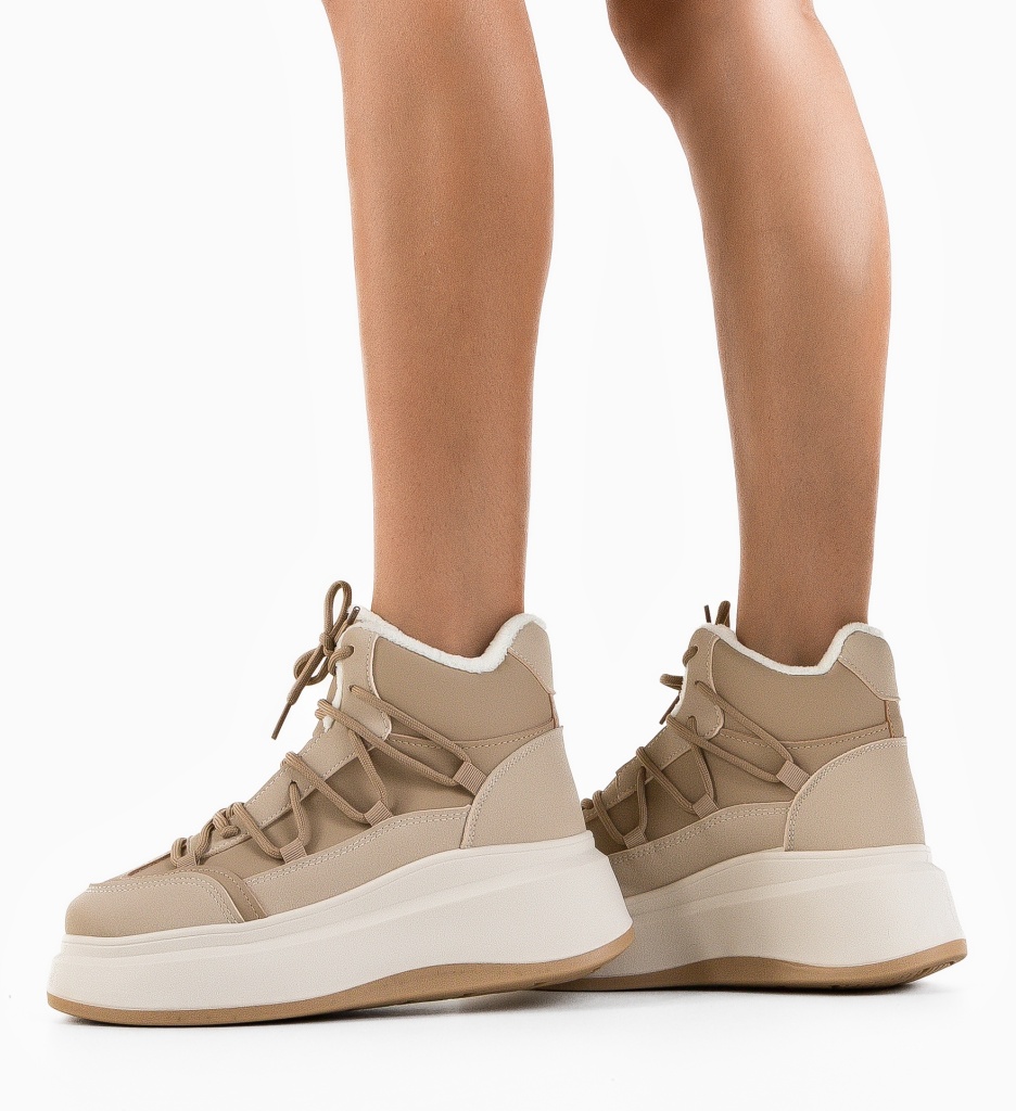Sneakers Dama Voldus Bej | Confort & Stil - imagine 3