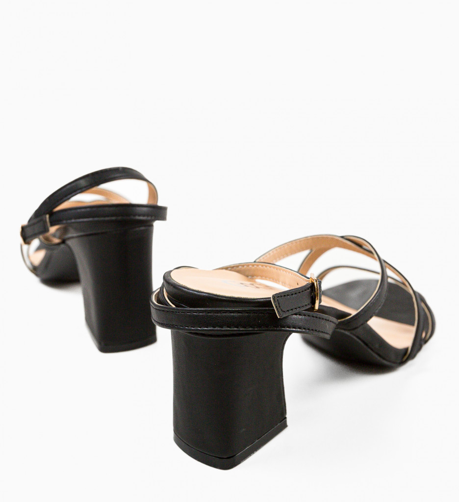 Sandale cu Toc Archan Negre - Eleganță Asigurată - imagine 6