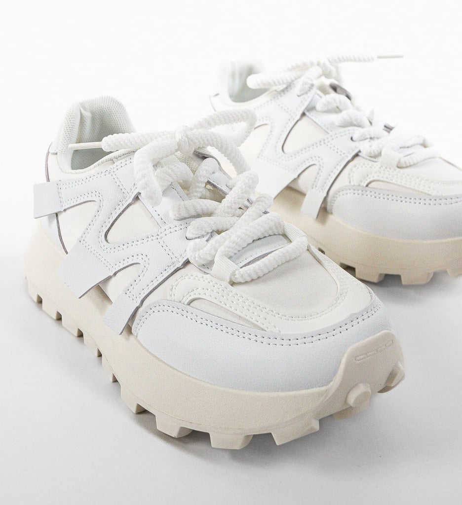 Sneakers Dama Broskmas Albi | Confort & Stil - imagine 8