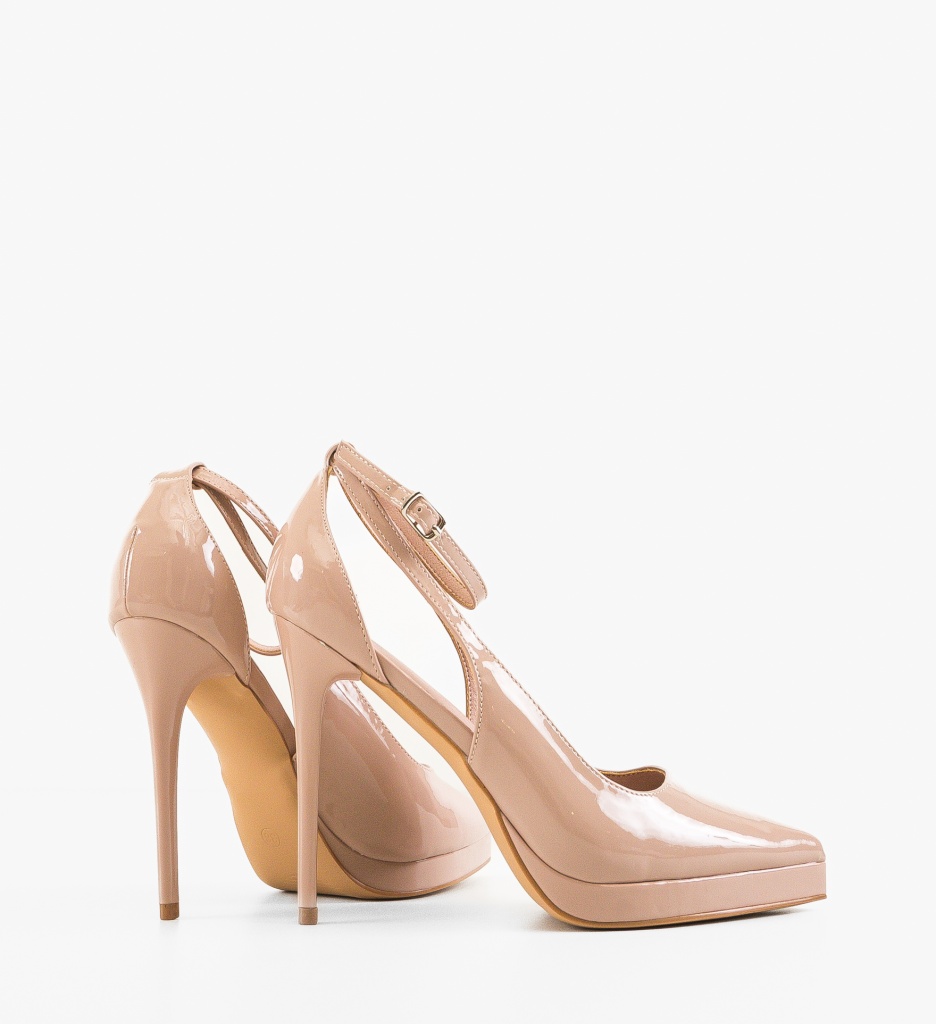 Pantofi dama Mullen Nude cu toc elegant - imagine 4