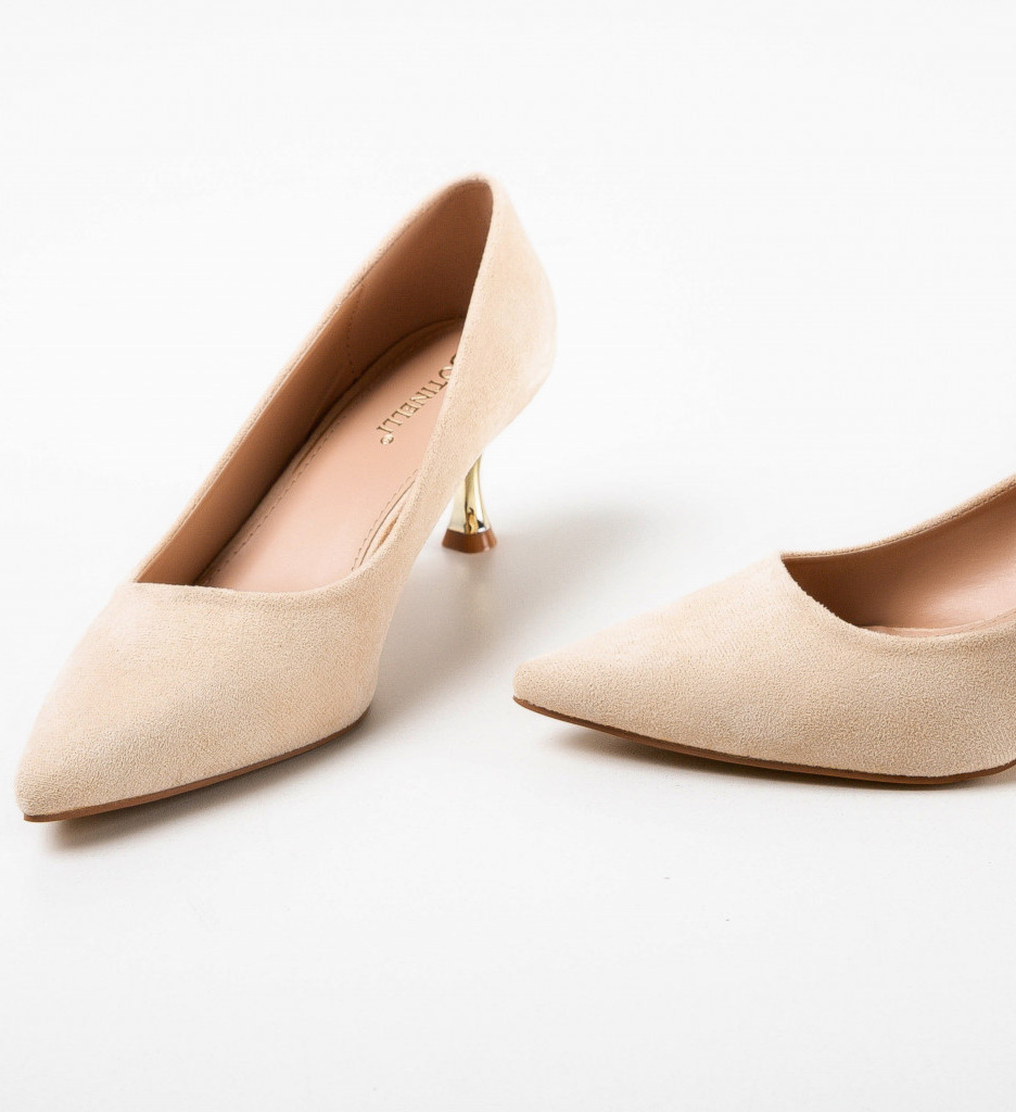 Pantofi dama Trois Bej cu toc - Eleganță și Stil - imagine 7
