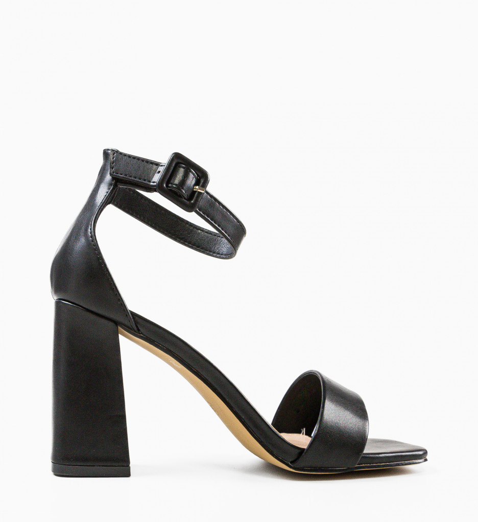 Sandale Opatar Negre Elegante cu Toc - imagine 4