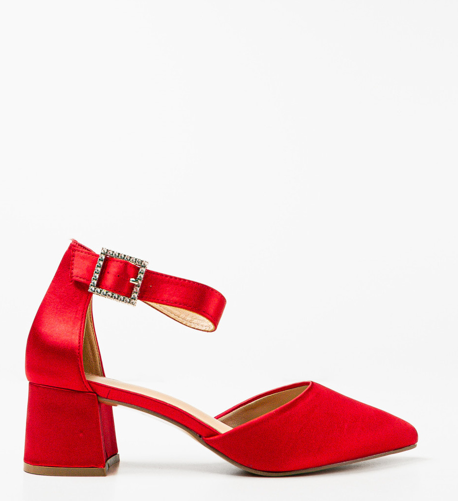 Pantofi Nature Rosii | Toc Eleganți - imagine 4
