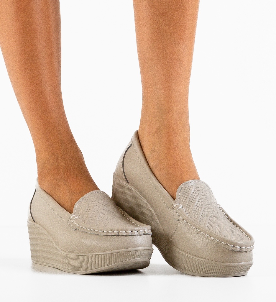 Pantofi Casual Ely Gri - Confort & Stil - imagine 3