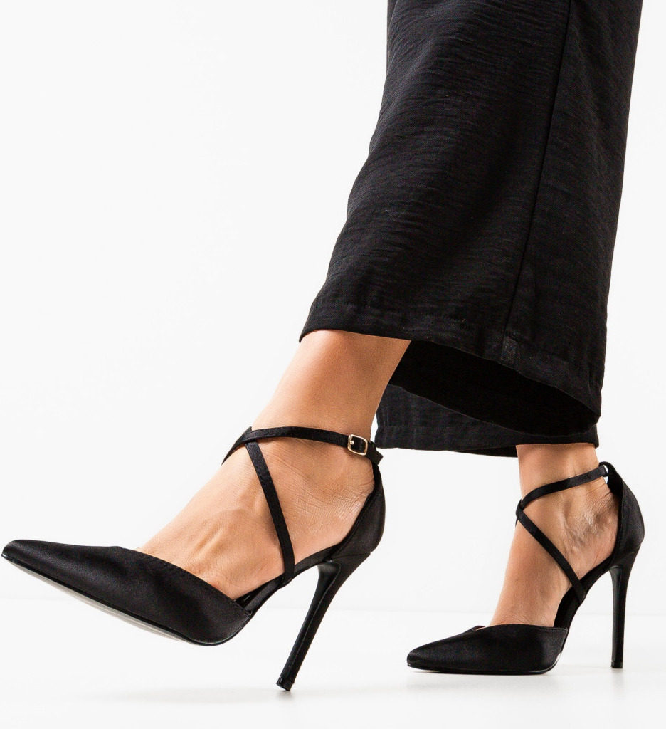 Pantofi cu toc Arpat negri eleganți și confortabili - imagine 5