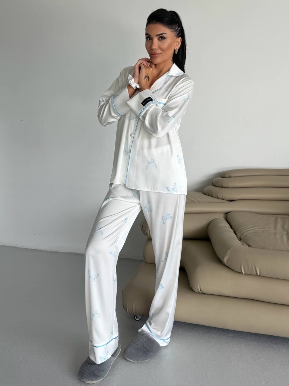 Set Pijama Dama 2 Bucati Delis Satin Mat - imagine 7