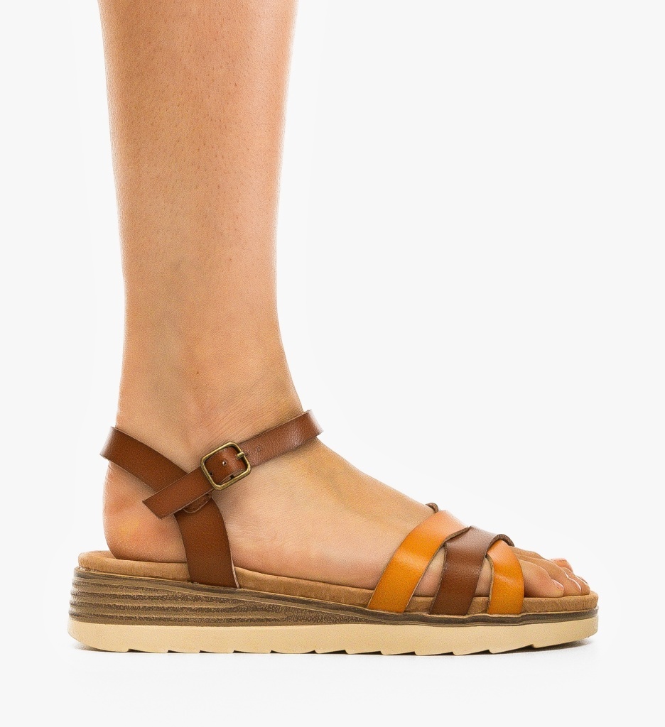 Sandale Dama Habry Camel Elegante
