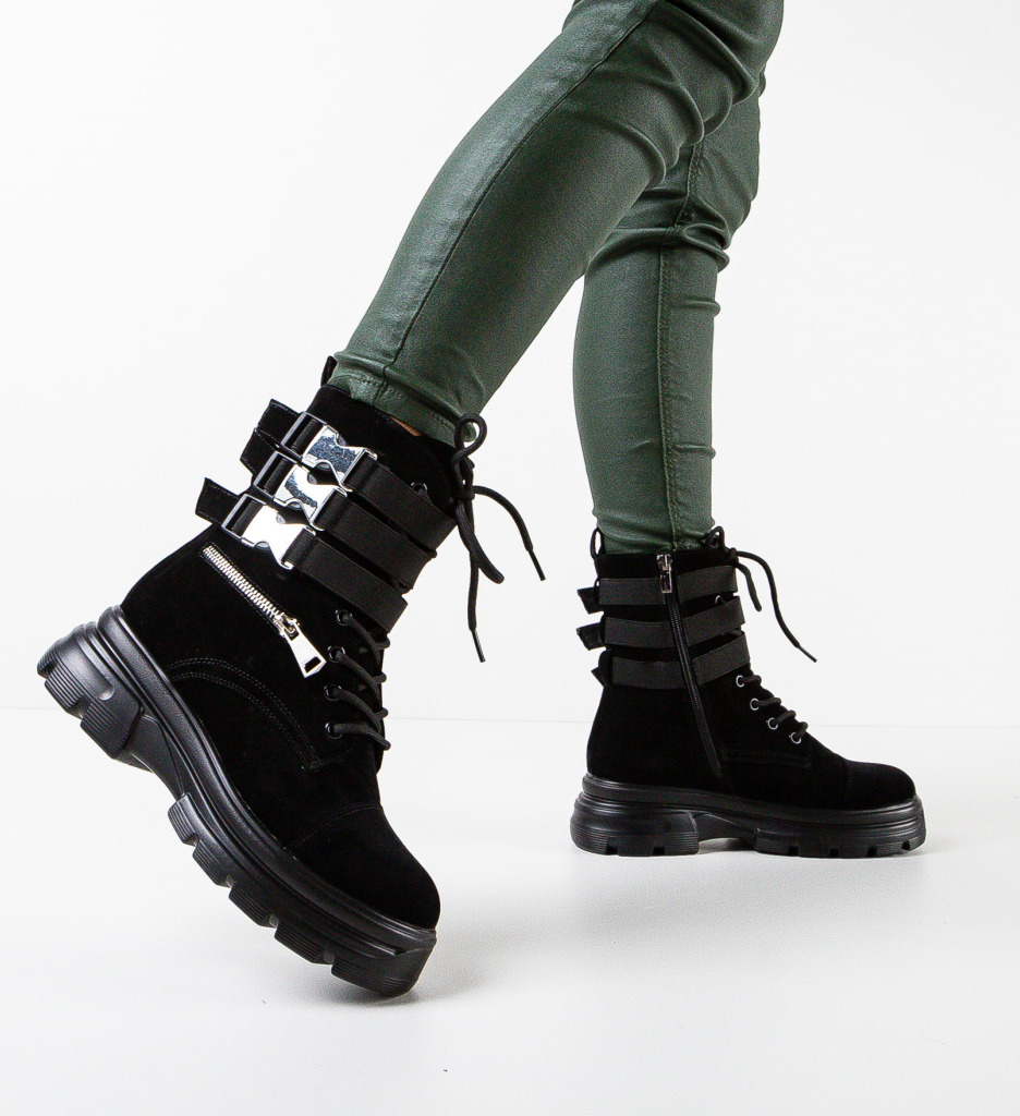 Ghete Dama Negre Elegante - Confort & Stil - imagine 3