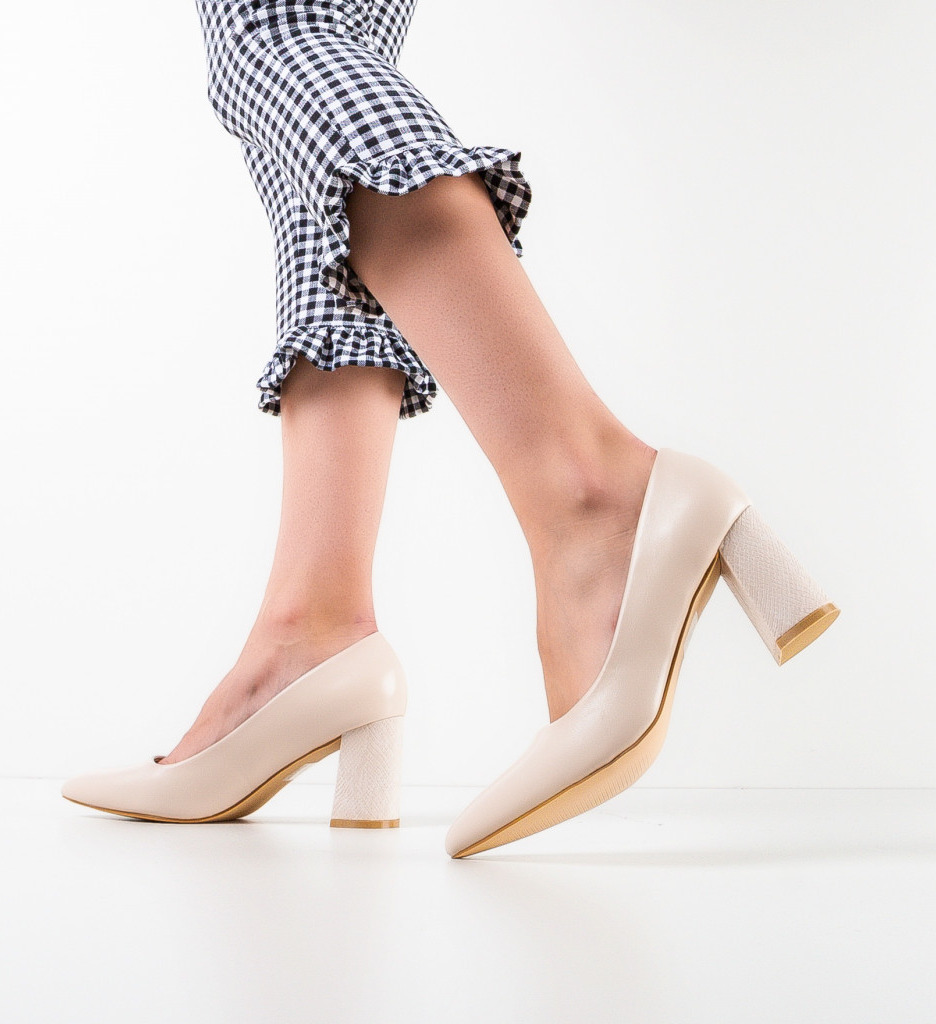 Pantofi Dama Toc Eleganti Bej - Stil si Versatilitate - imagine 3