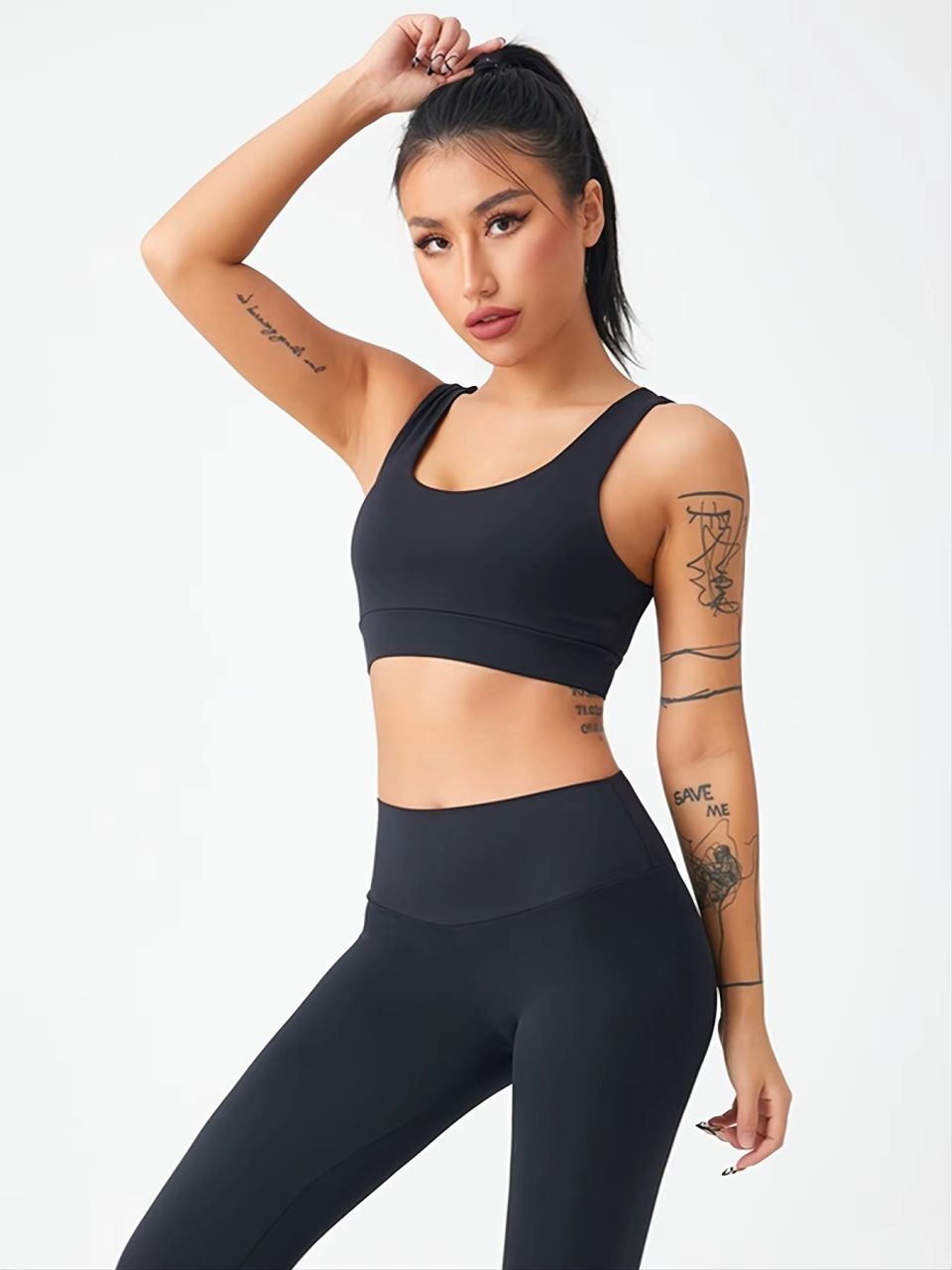 Colanti dama lungi negri LGS06 cu efect Push-Up - imagine 3