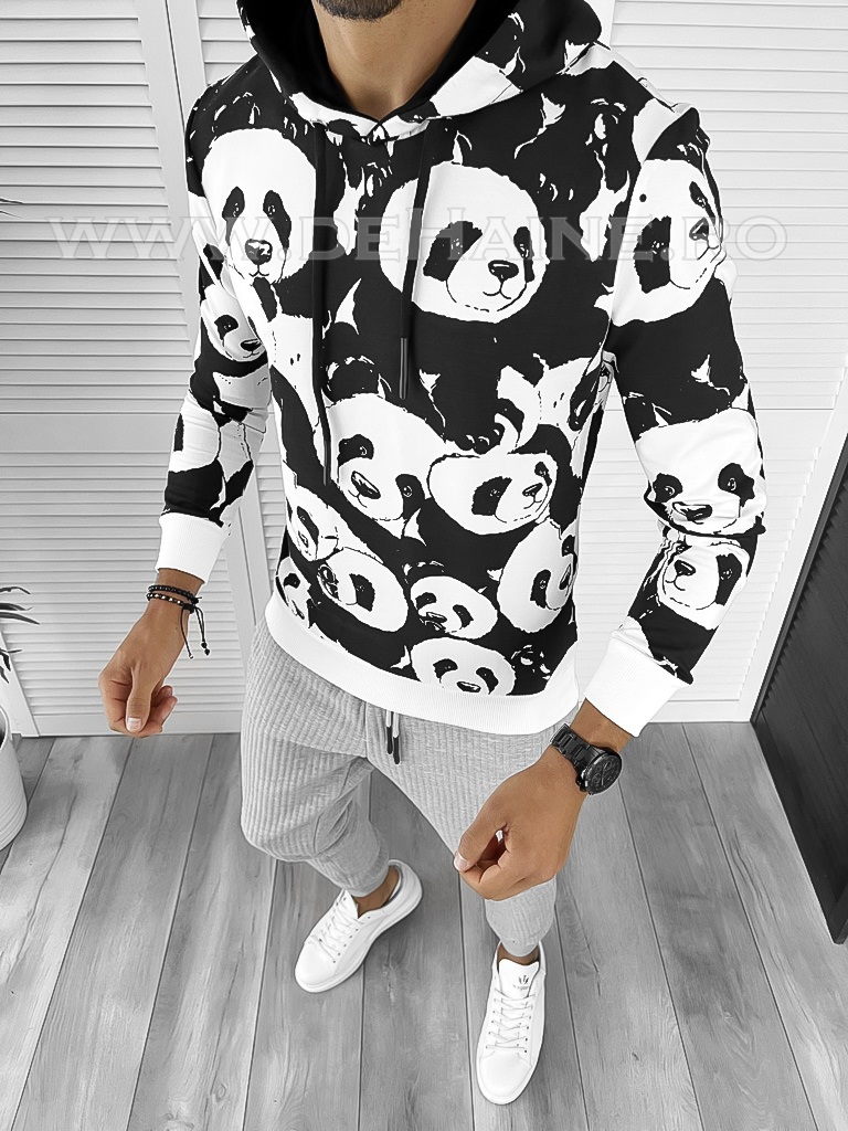 Hanorac Barbati Alb Slim Fit Panda K246