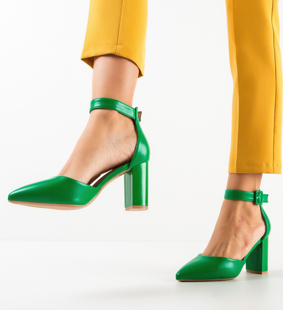 Pantofi Kole Verzi cu Toc - Eleganță și Stil - imagine 2
