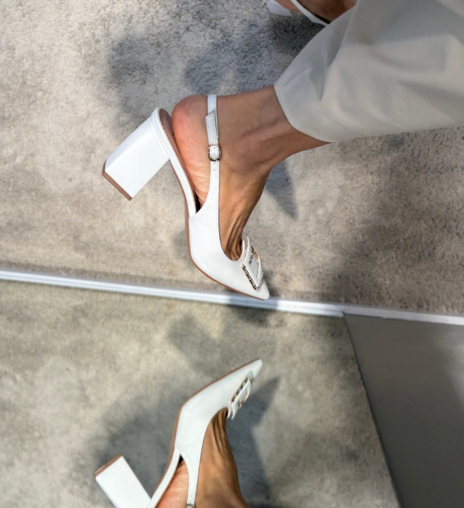 Pantofi Gentalya Albi Eleganți cu Toc - imagine 3