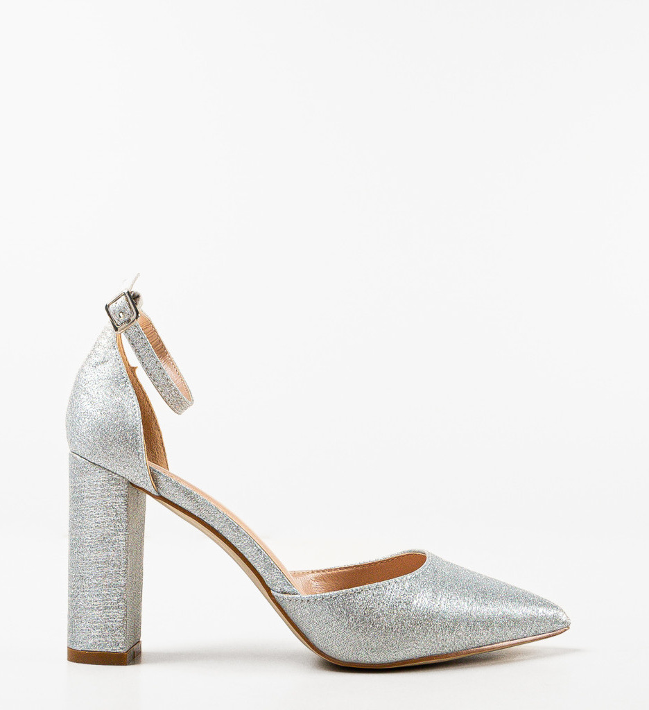 Pantofi cu Toc Argintii Nakara | Eleganță - imagine 4