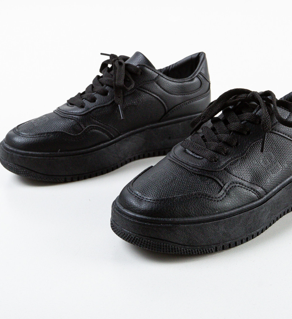 Sneakers Dama Goden Negri - Confort și Stil Urban - imagine 6