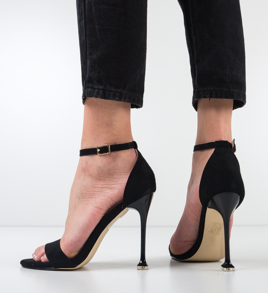 Sandale cu Toc Brock Negre | Eleganță Asigurată - imagine 4