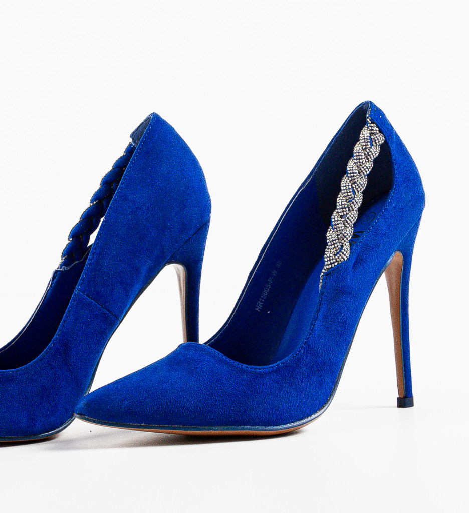 Pantofi Peeta Albastru | Toc Elegant & Confort - imagine 5