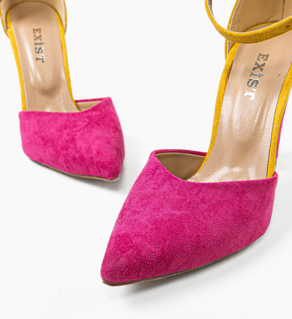 Pantofi dama Gizmo Fuchsia cu toc elegant - imagine 6