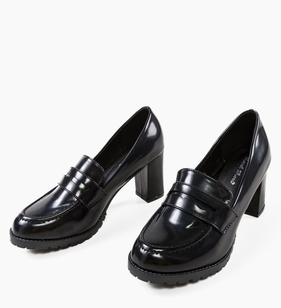 Pantofi Negri cu Toc Eleganți - Model Ingr - imagine 8