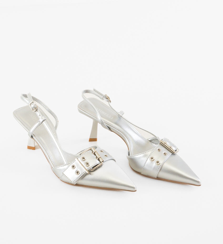 Pantofi Dama Chuks Argintii - Eleganță Asigurată - imagine 4