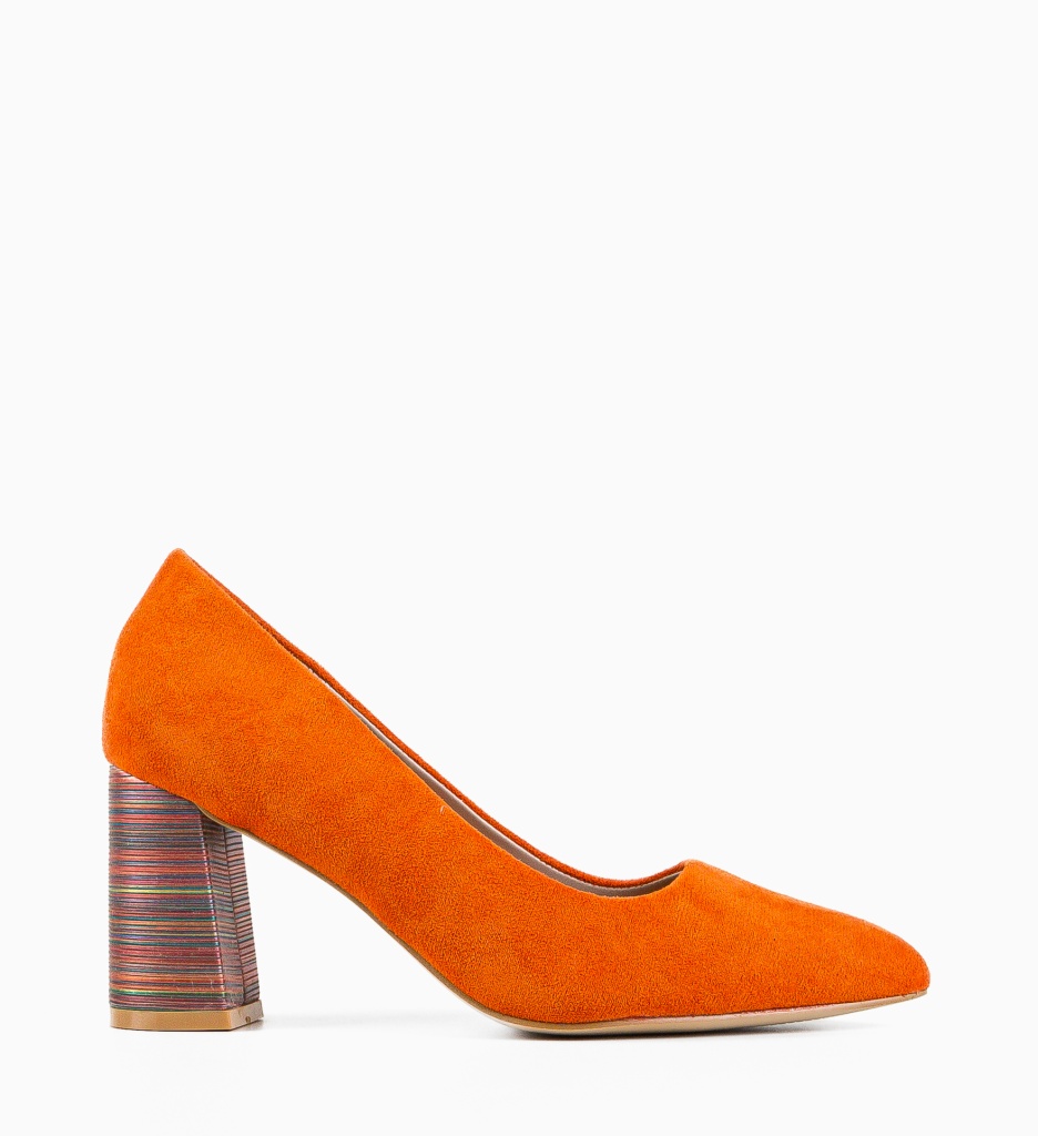 Pantofi cu Toc Ferne Portocalii - Eleganță - imagine 4
