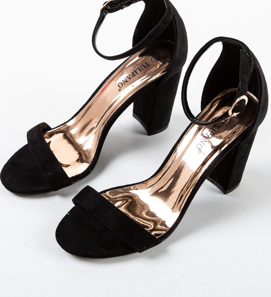 Sandale cu toc Asten Negre - Eleganță Maximă - imagine 6